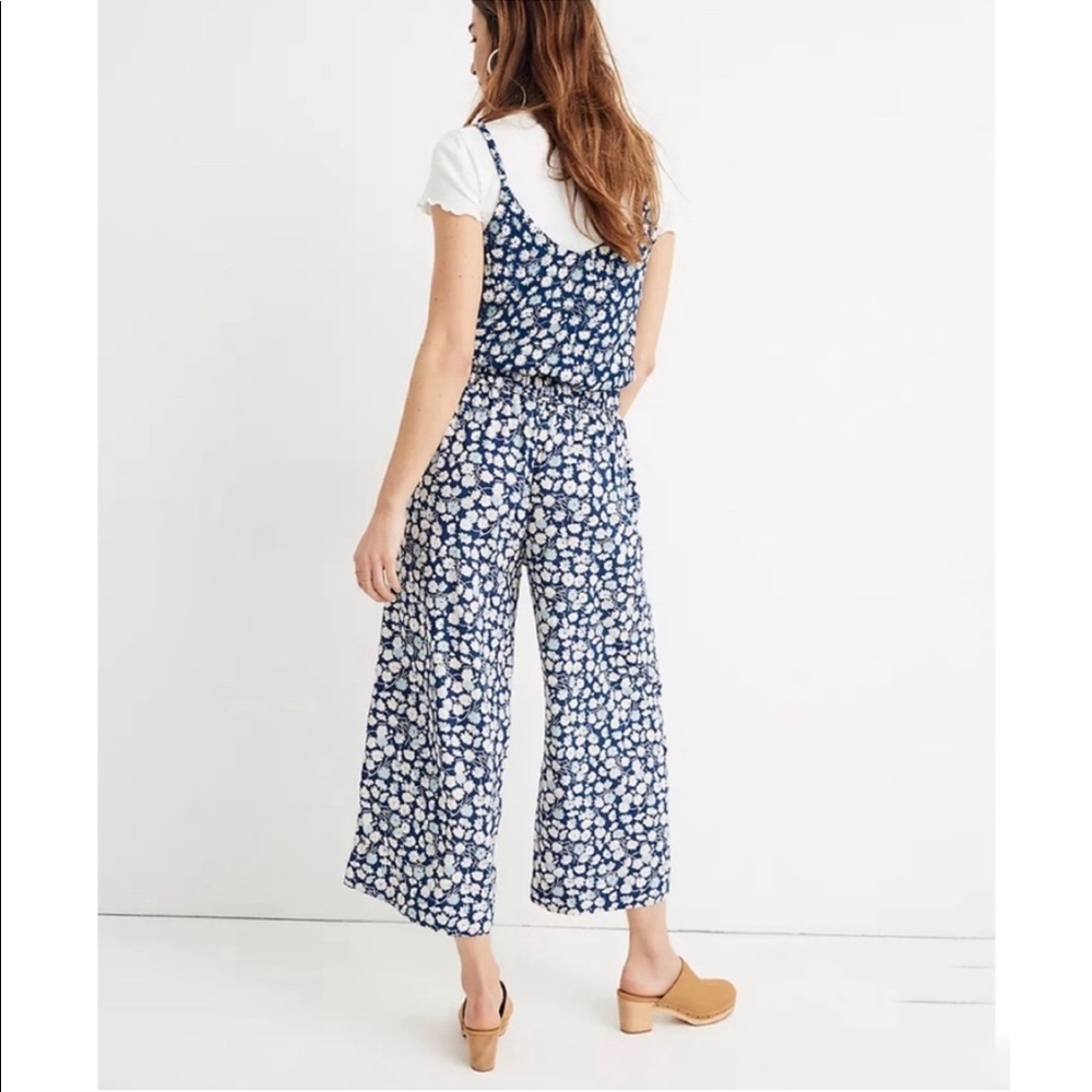 MADEWELL Huston Pull-On Crop Pants French Floral XS Blue White Pink Daisy XS